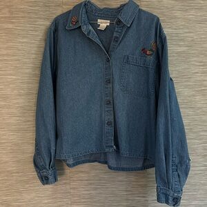 Vintage denim chicken shirt